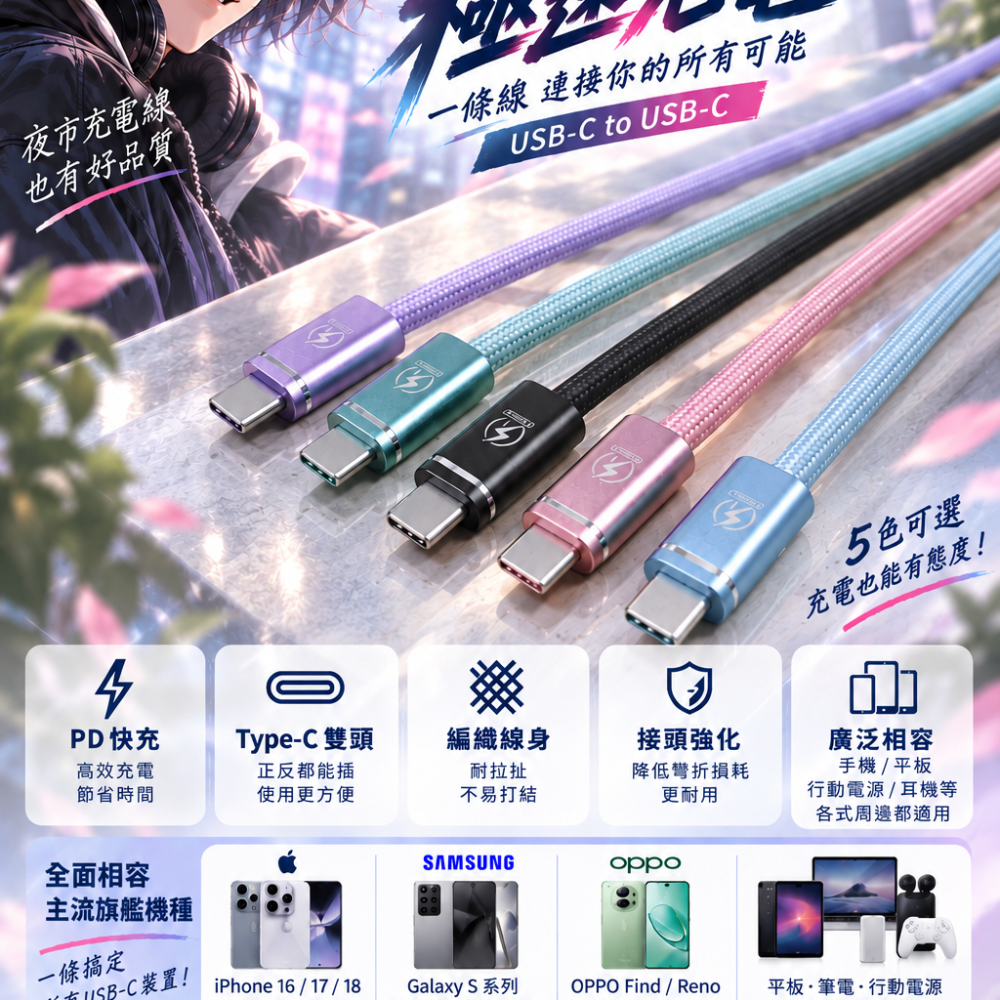 C TO C充電線